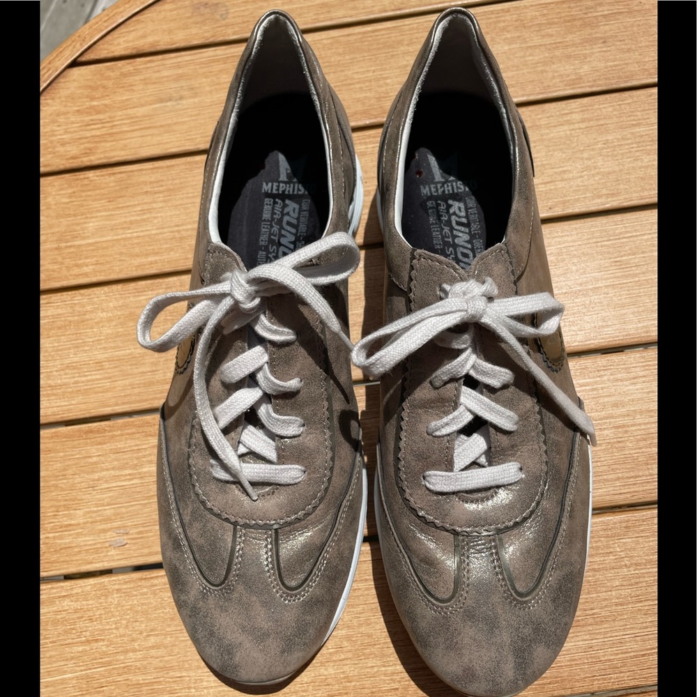 Mephisto Yael Runoff Metallic Comfort Sneakers Size 9.5